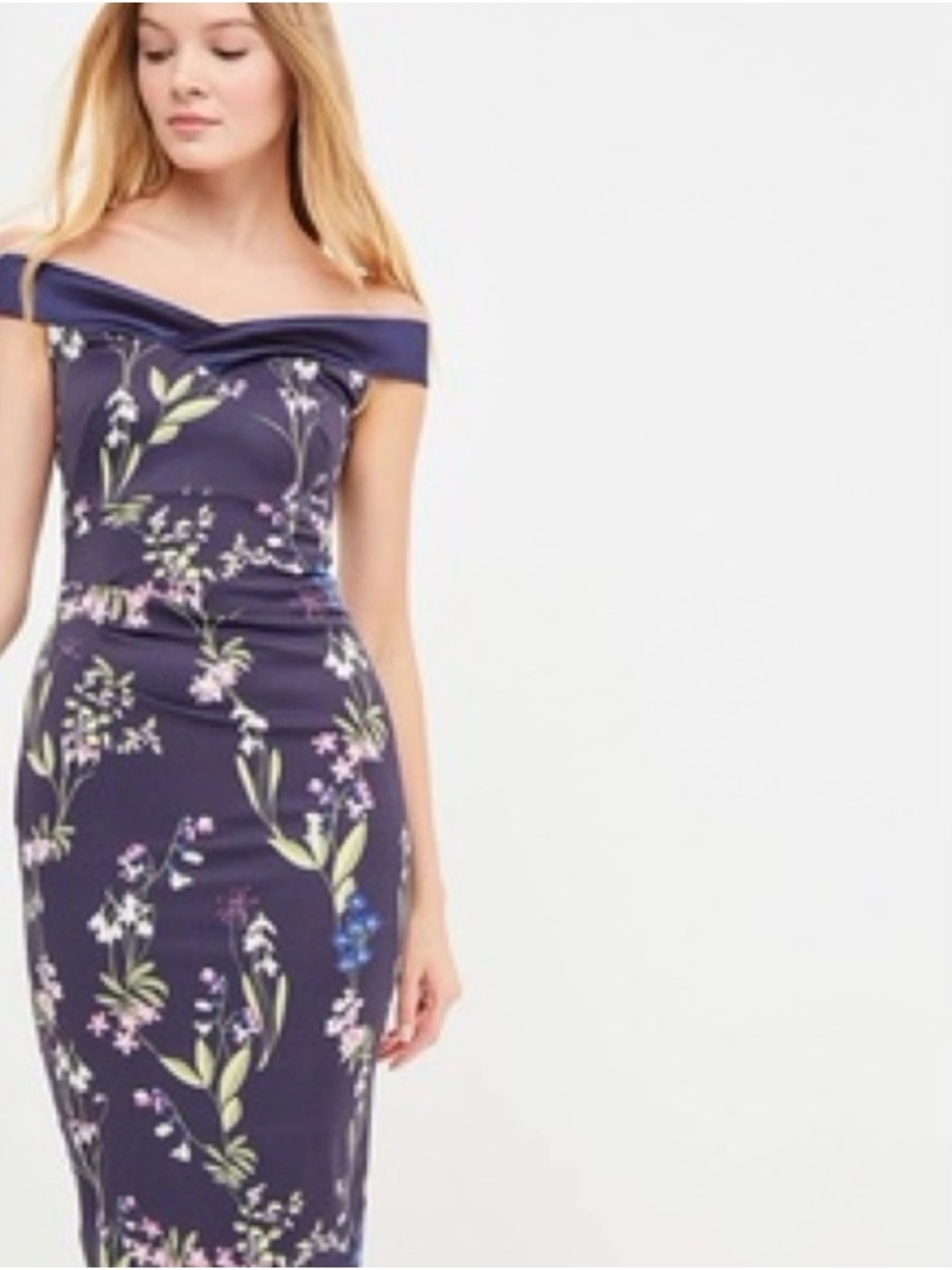 Karen Millen Floral Sheath Dress in Purple
